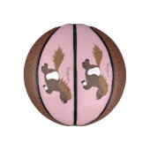 かわいいランニングイラストレーションのシェトランドポニー ミニバスケットボール (縦)