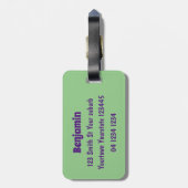 かわいいランニングイラストレーションのシェトランドポニー ラゲッジタグ (裏面縦)