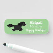 かわいいランニングイラストレーションのシェトランドポニー 名札 (インサイチュ)