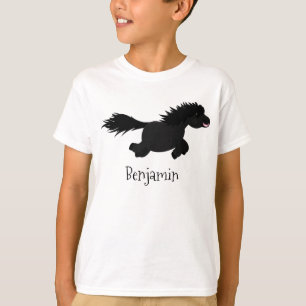 かわいいランニングイラストレーションのシェトランドポニー Tシャツ