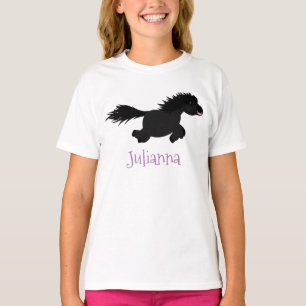 かわいいランニングイラストレーションのシェトランドポニー Tシャツ