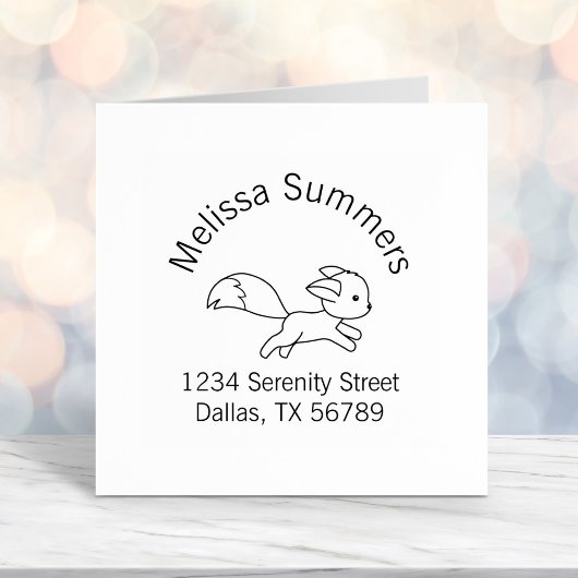 かわいいランニングキツネのアーチアドレス セルフインキングスタンプ