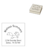 かわいいランニングキツネのアーチアドレス ラバースタンプ (押印)