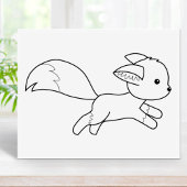 かわいいランニングキツネのカラーリングページ ラバースタンプ