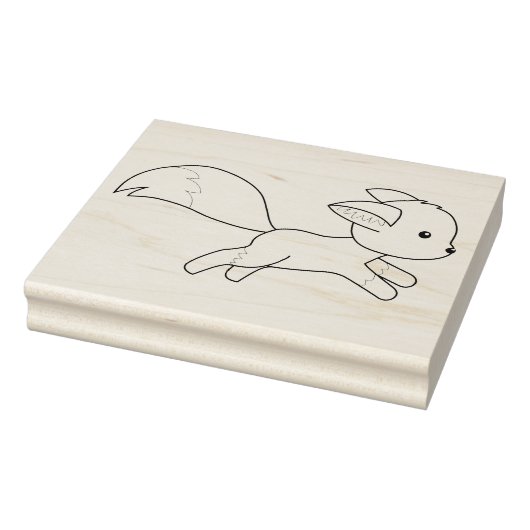 かわいいランニングキツネのカラーリングページ ラバースタンプ (スタンプ)