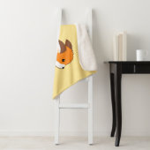 かわいいランニングキツネオンイエロー シェルパブランケット (インサイチュ)