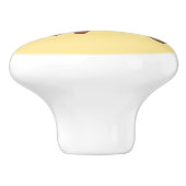 かわいいランニングキツネオンイエロー セラミックノブ (側面)