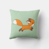 かわいいランニングキツネオングリーン クッション (裏面)