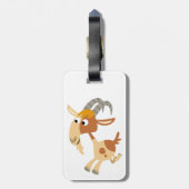 かわいいランニングマンガのヤギの荷札 ラゲッジタグ (裏面縦)