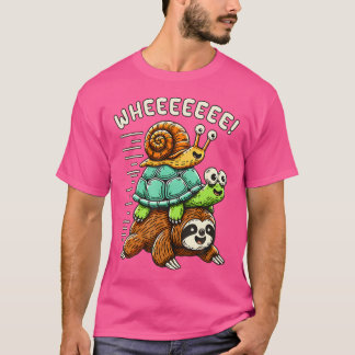 かわいいランニングライディング動物好き Tシャツ