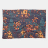 かわいいランニング人狼のまわりにズa村 キッチンタオル (横)