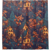 かわいいランニング人狼のまわりにズa村 シャワーカーテン (正面)