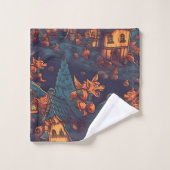 かわいいランニング人狼のまわりにズa村 バスタオルセット (ウォッシュタオル)