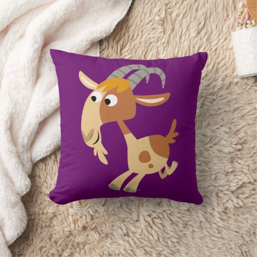 かわいいランニング漫画のヤギ枕 クッション (ブランケット)