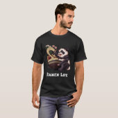 かわいいラーの日本人アジア料理ヌードルパンダ Tシャツ (正面フル)