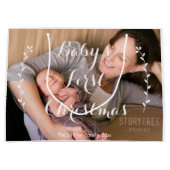 かわいいラージベビーの初めてのクリスマス抱き枕 ラージペーパーバッグ (正面)