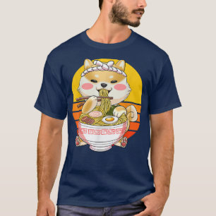 かわいいラーメンかわいいアニメ犬のコギ日本の麺 Tシャツ