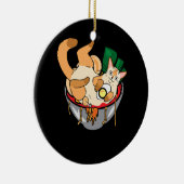 かわいいラーメンと猫アニメ麺日本のラーメン セラミックオーナメント (右)