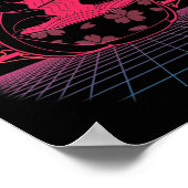 かわいいラーメンねこレトロ猫日本の麺アニメ ポスター (角)