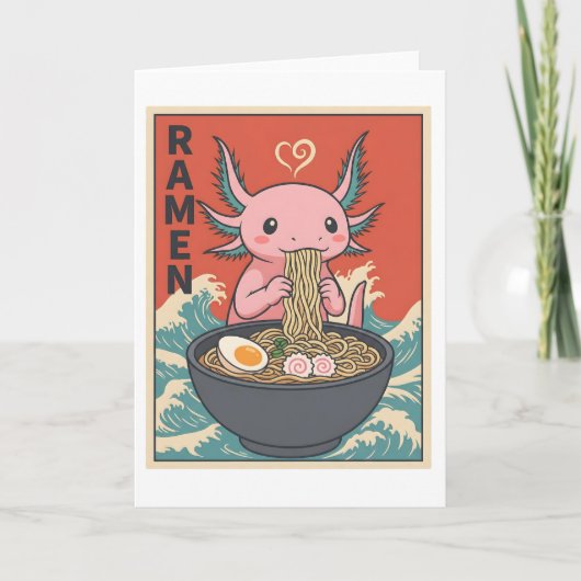 かわいいラーメンのウーパールーパー カード (正面)