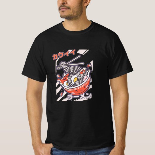 かわいいラーメンの模型 Tシャツ (正面)