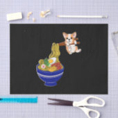 かわいいラーメンコーギ犬 薄葉紙 (クラフト)