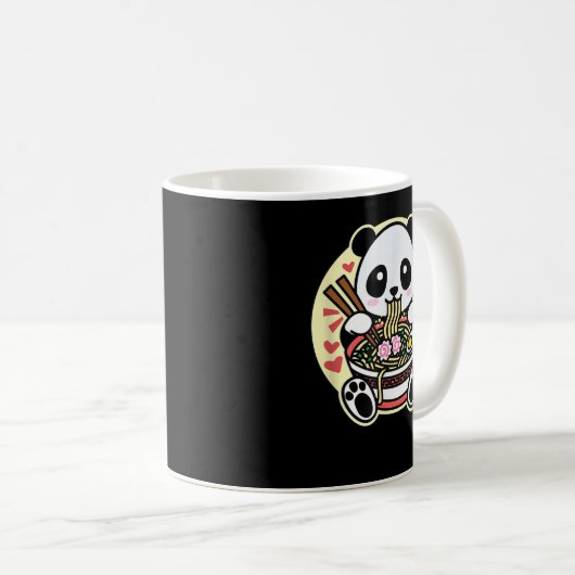 かわいいラーメン可愛いアニメパンダ日本のアジア麺 コーヒーマグカップ (正面右)