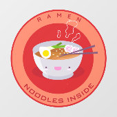 かわいいラーメン屋内広告 3 ウィンドウサイン (シート)