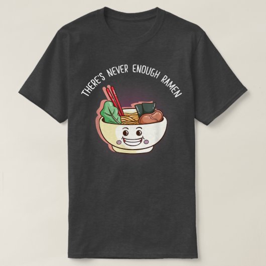 かわいいラーメン日本のアニメラーメンかわいい日本No Tシャツ (デザイン正面)