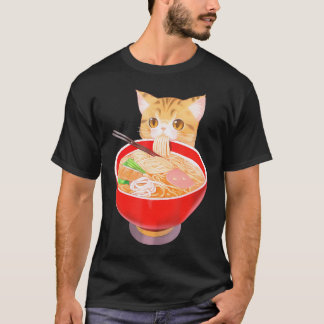 かわいいラーメン猫かわいい猫アニメ日本の麺 Tシャツ