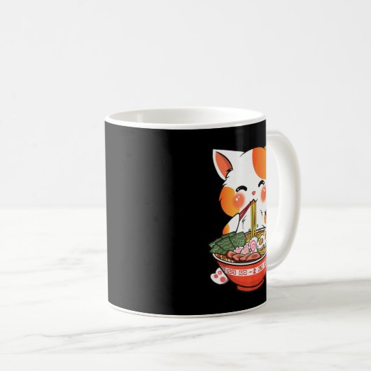かわいいラーメン猫アニメ日本のフードガールズ公式 コーヒーマグカップ (正面右)