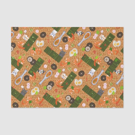 かわいいラーメン猫 薄葉紙 (正面)