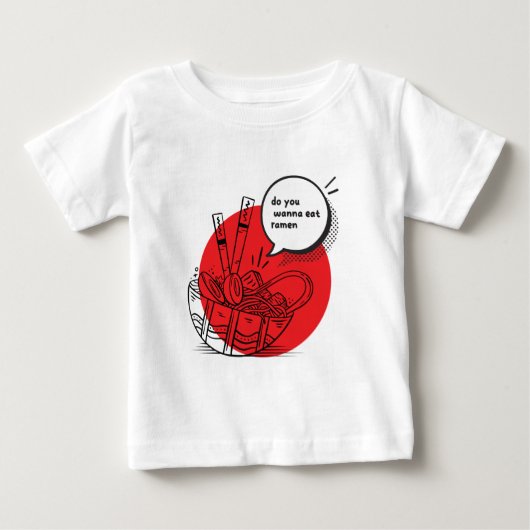 かわいいラーメン - おもしろい日本食  ベビーTシャツ (正面)