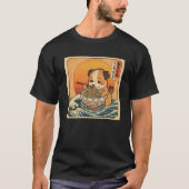 かわいいラーメン アニメ 赤ちゃん 犬 日本 Tシャツ (正面)