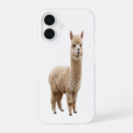 かわいいリアルなふわふわアルパカ写真のスマホケース iPhone 16ケース