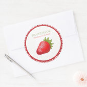 かわいいリアルなイチゴのグラフィック名刺 ラウンドシール (封筒)