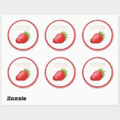 かわいいリアルなイチゴのグラフィック名刺 ラウンドシール (シート)