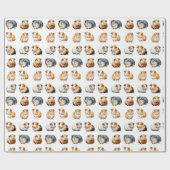 かわいいリアルな水色モルモット ラッピングペーパー (フラット)