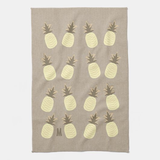 かわいいリオーガニックネンルックピモノグラムのナップル キッチンタオル (縦)
