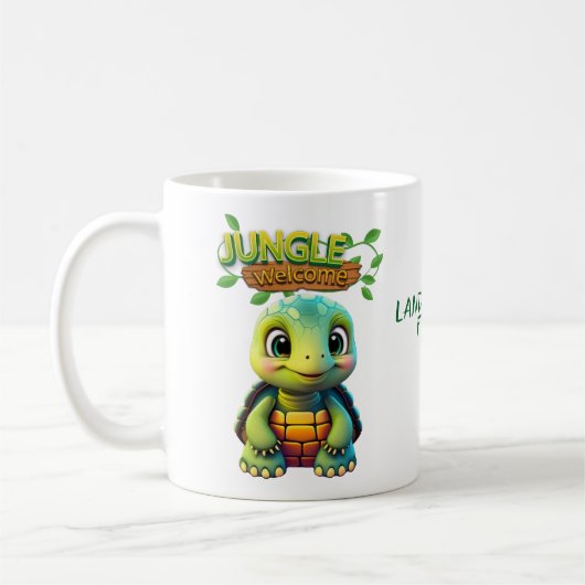 かわいいリクガメ 自由の地の夢のあるカメ 🐢 コーヒーマグカップ (左)