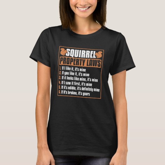 かわいいリスげっ歯類 リス所有法 Tシャツ (正面)