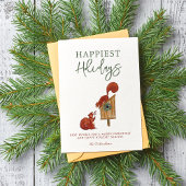 かわいいリスたちの写真コラージュ　ホリデーカード シーズンカード