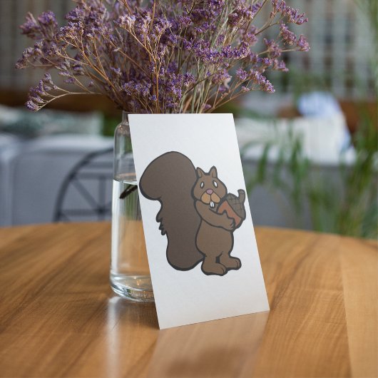 かわいいリスとどんぐりの木の生き物 招待状