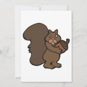 かわいいリスとどんぐりの木の生き物 招待状 (正面)