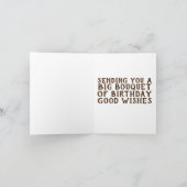 かわいいリスと花の誕生日カード サンキューカード (内部)