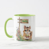 かわいいリスと花コーヒーマグ マグカップ (左)