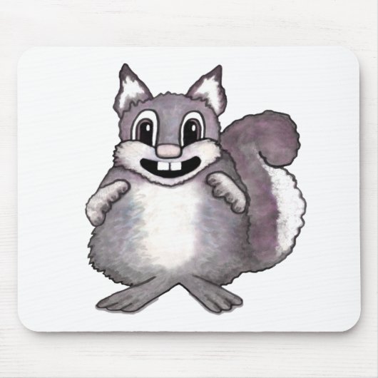かわいいリスのかわいいイラスト マウスパッド (正面)