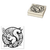 かわいいリスのアート自然愛好家フローラリス ラバースタンプ (押印)