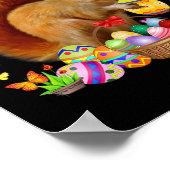 かわいいリスのイースターデイバニー卵イースターデイコス ポスター (角)