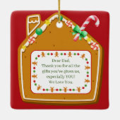 かわいいリスのカスタマイズ可能なクリスマスナッツ セラミックオーナメント (裏面)